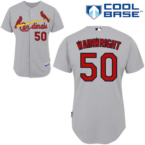 Adam Wainwright #50 MLB Jersey-St Louis Cardinals Men's Authentic Road Gray Cool Base Baseball Jersey